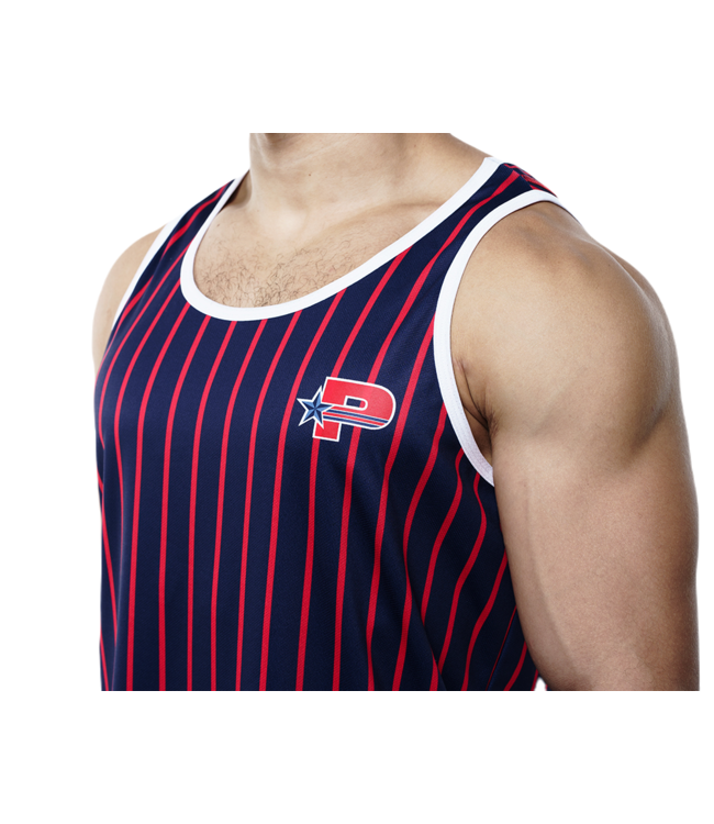 PUMP Navy Striped Tank Top