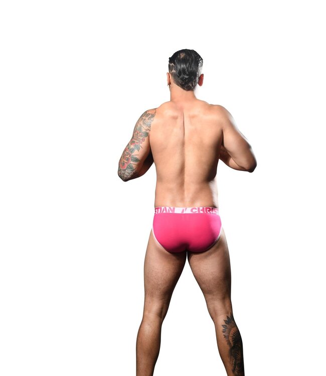 Andrew Christian Fly Tagless Brief w/ Almost Naked® Fuchsia