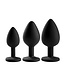 3 Plugs Set Elegant Black