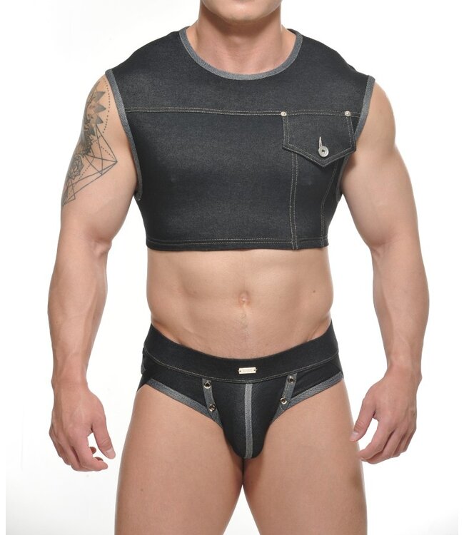 STUD Yannick Top Denim Black