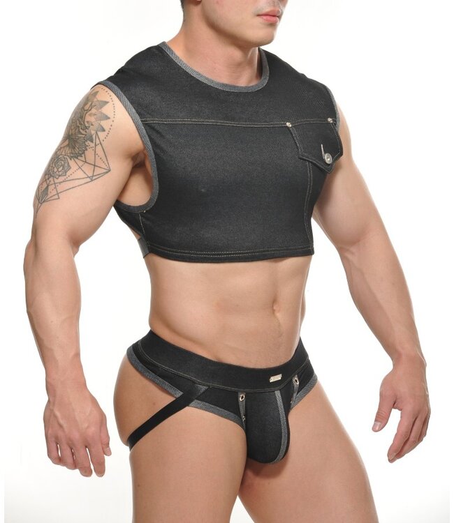 STUD Yannick Top Denim Black