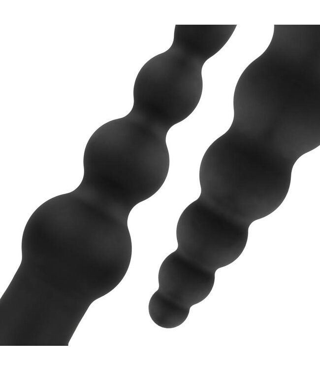 Anal Plug Set With Bullet Vibrator - Black