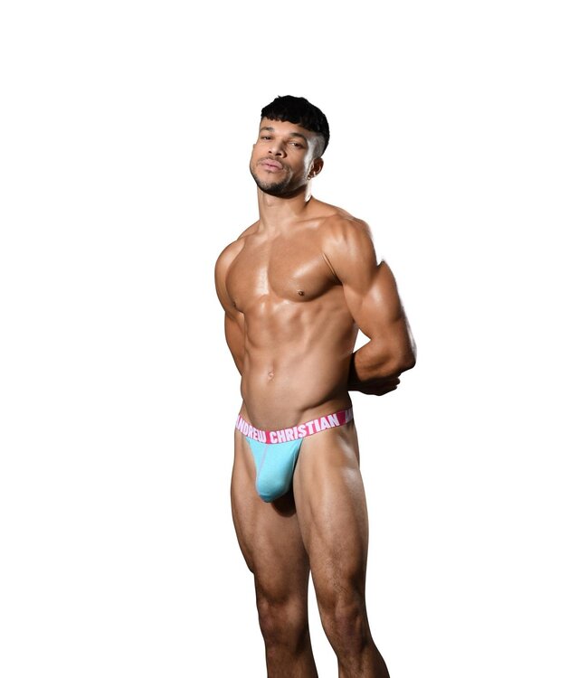 Andrew Christian Happy Y-Back Thong met ALMOST NAKED® Sky Blue