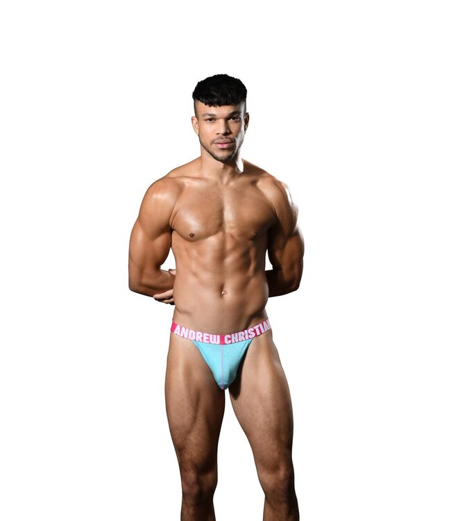 Andrew Christian Happy Y-Back Thong met ALMOST NAKED® Sky Blue