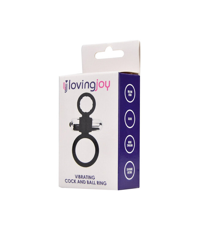 Loving Joy Siliconen vibrerende penis- en ballenring