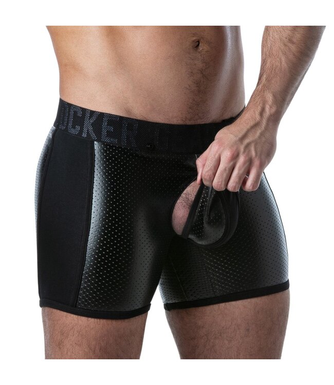 Locker Gear Punch Hole Boxer Brief Black