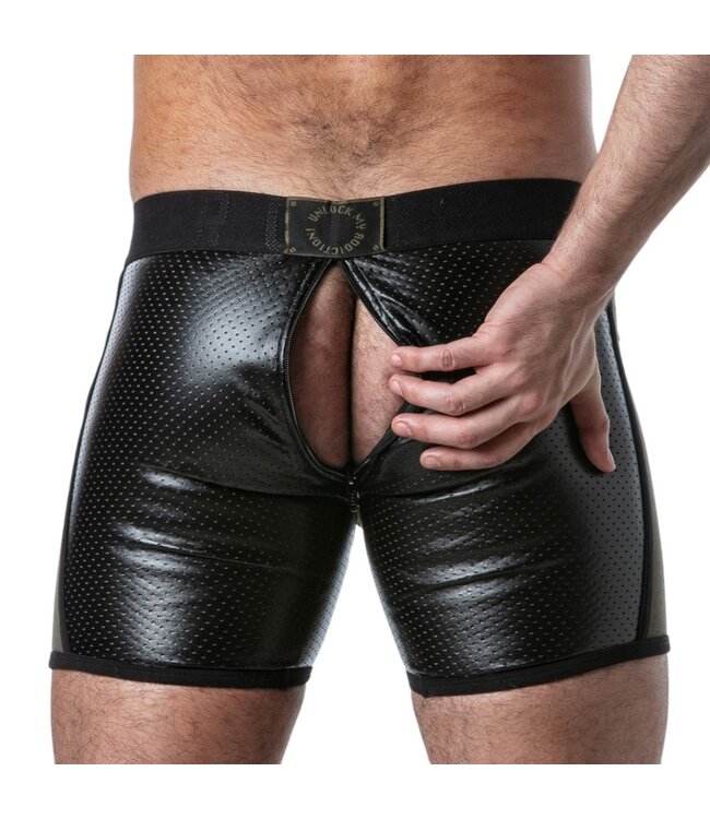 Locker Gear Punch Hole Boxer Brief Black