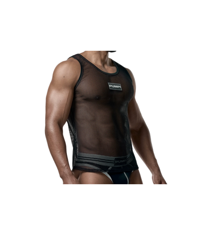 PUMP Black Mesh Tank Top