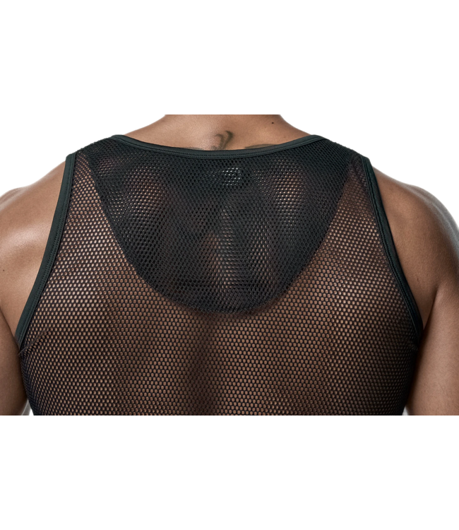 PUMP Black Mesh Tank Top