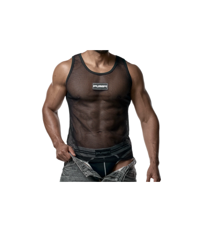 PUMP Black Mesh Tank Top