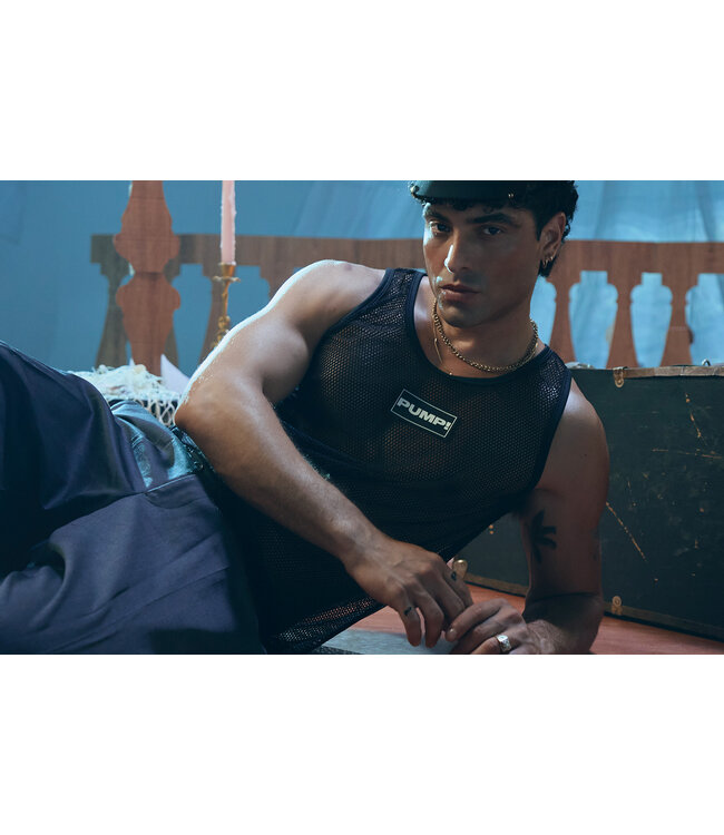 PUMP Black Mesh Tank Top