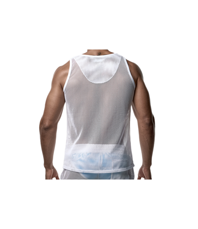 PUMP White Mesh Tank Top