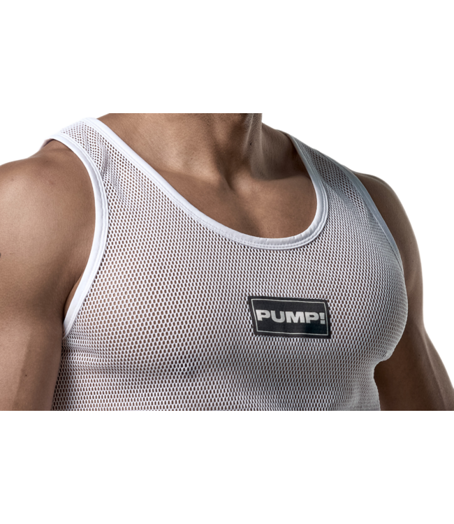 PUMP White Mesh Tank Top