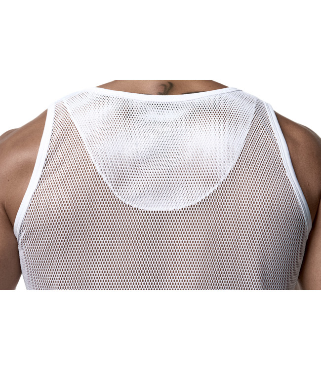 PUMP White Mesh Tank Top