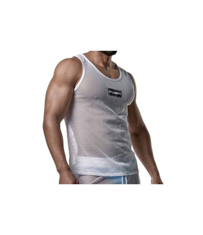 PUMP White Mesh Tank Top