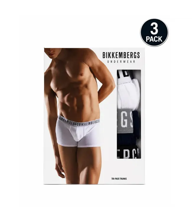 Bikkembergs 3-pack herenboxers White/Marine/Black