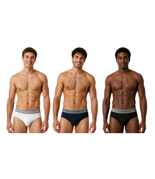 Bikkembergs 3-Pack Classic Briefs White/Black/Marine