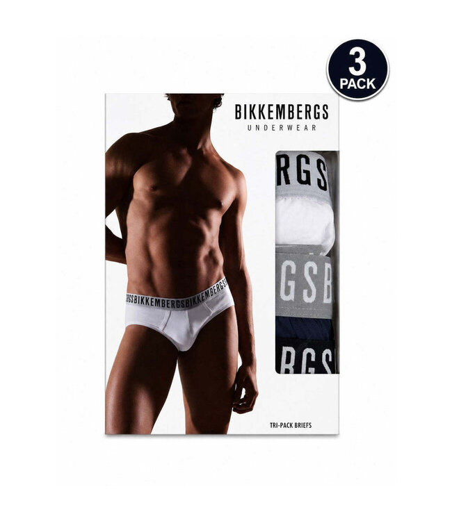 Bikkembergs 3-Pack Classic Briefs White/Black/Marine