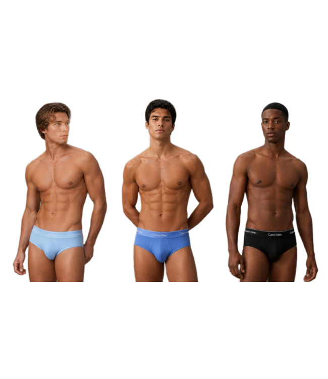 Calvin Klein 3-Pack Briefs Black/Glacier/Blue bell