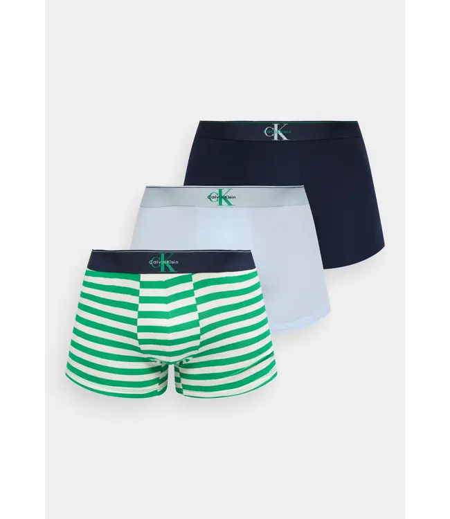Calvin Klein 3-Pack Boxers Navy - Pastel Blue - Green