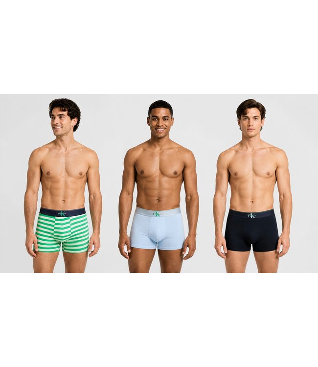 Calvin Klein 3-Pack Boxers Navy - Pastel Blue - Green