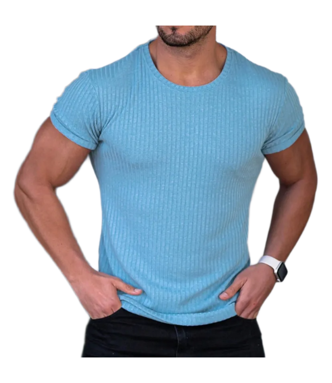 F4M Short-Sleeve T-Shirt Light Blue