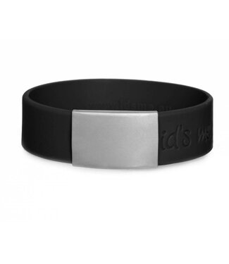 Id's me SportID Maxi Zwart SOS armband