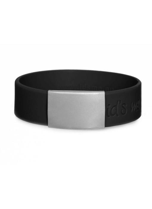 Id's me SportID Maxi Zwart SOS armband