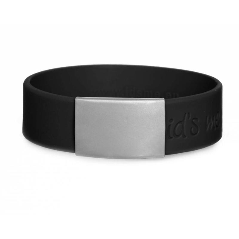 Id's me SportID Maxi Zwart SOS armband