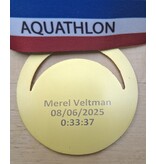Id's me Sportmedailles graveren met naam/tijd/datum - Triathlon