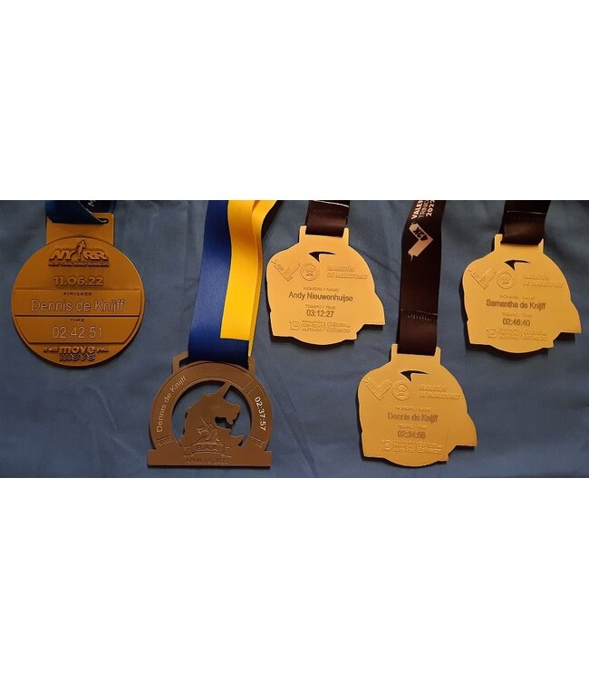 Id's me Sportmedailles graveren met naam/tijd/datum