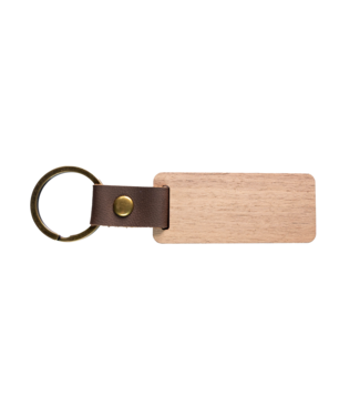 Id's me Id's me Sleutelhanger - hout/leer