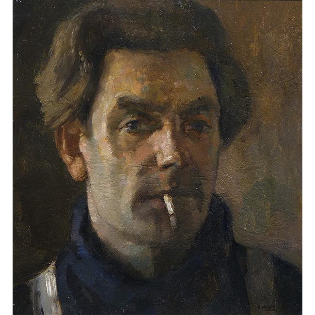 Noltee Cor (1903-1967) - Olieverf - Zelfportret met sigaret