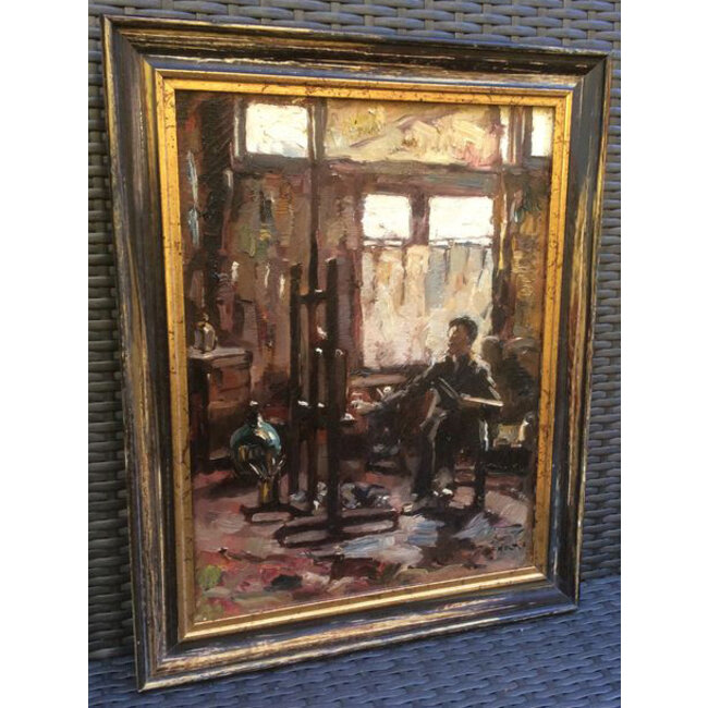 Noltee Cor (1903-1967) - Olieverf - In het atelier