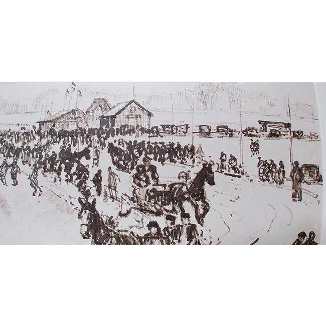 Noltee Cor (1903-1967) - Tekening - IJsbaan Windhondenpolder - Dordrecht