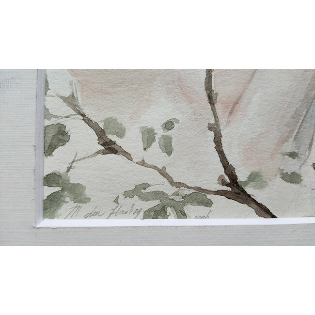 Hartog Mira den (1977) - Aquarel - dame met bloesem