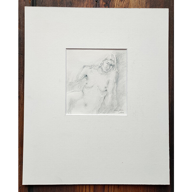 Hartog Mira den (1977) - Tekening - zittend naakt met hoofddoek