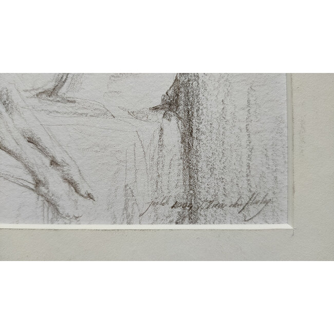 Hartog Mira den (1977) - Tekening - zittend naakt op bed