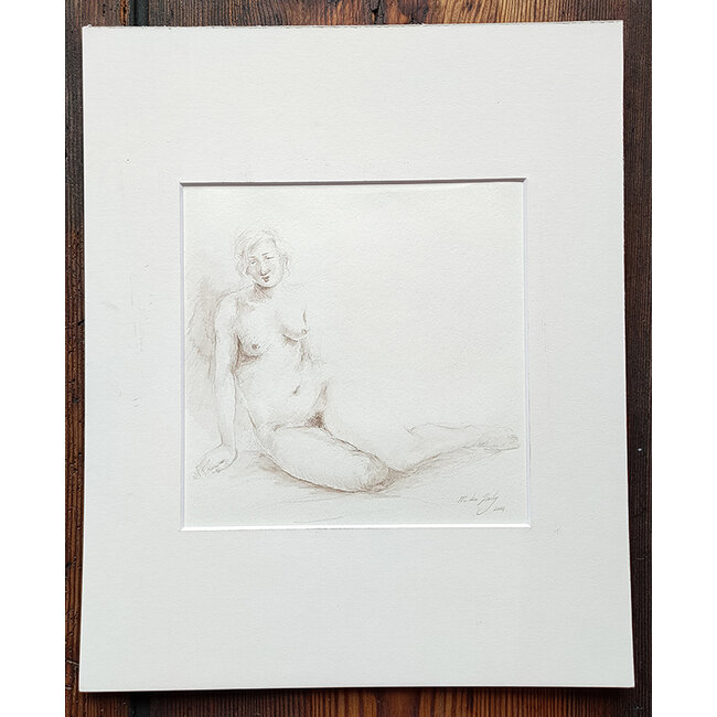 Hartog Mira den (1977) - Tekening - zittend naakt