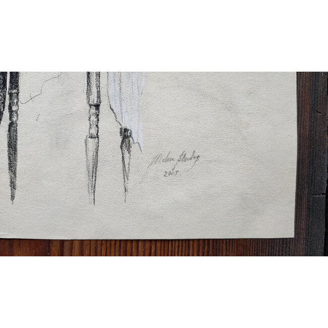 Hartog Mira den (1977) - Tekening - vrouwelijk naakt op stoel - Pastelkrijt