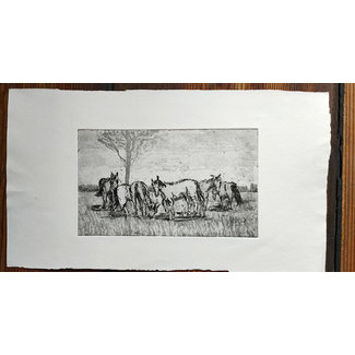Buizer Krijn Ets - Paarden in een veld - 0142