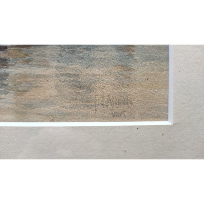 Aldridge Frederik James (1850-1933) Brits - getiteld "Dort" - Oude Maas voor de stad Dordrecht