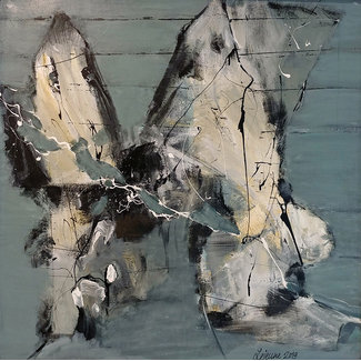 Jong Wil de - Alias Le Jeune 1945-2022 Schilderij - Acrylverf - Vlinder