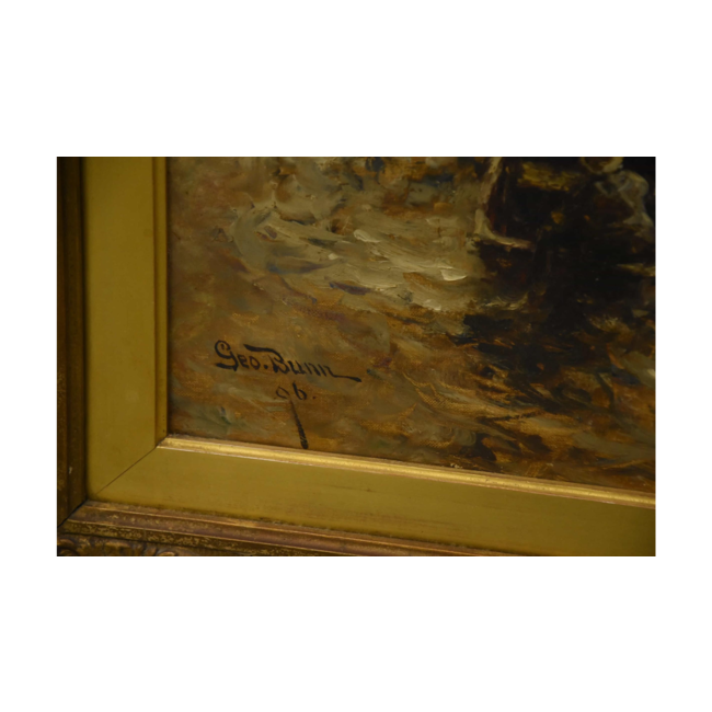 Bunn George 1847- na 1897 Amerikaan - Olieverf - "On the Scheldt"