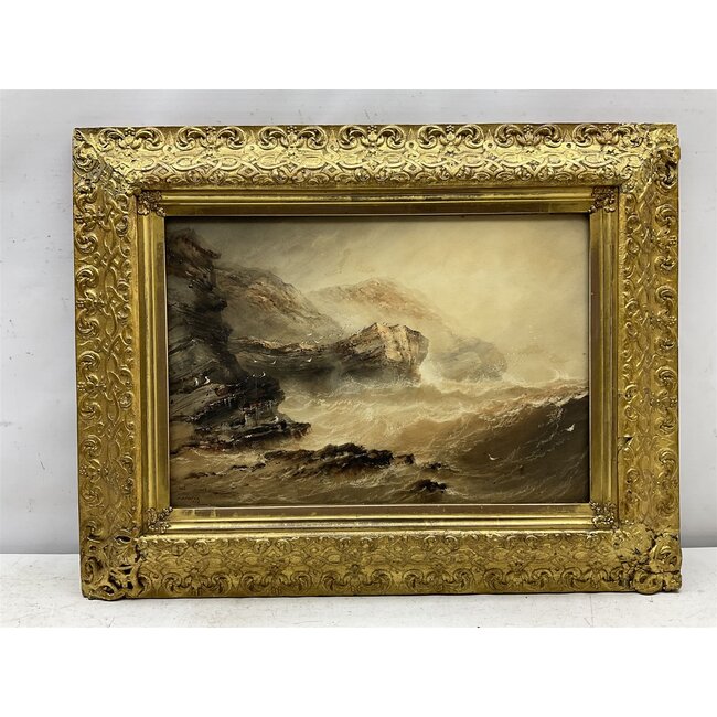 Carter Henry Barlow 1804-1868 - Aquarel -  Kust- zeegezicht