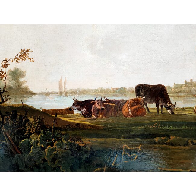 Cuyp Aelbert - Navolger - Rivierenlandschap met ruiter en visser