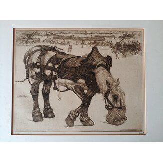 Dupont Pieter 1870-1911 Paard met voederzak en Nijmegen in het verschiet