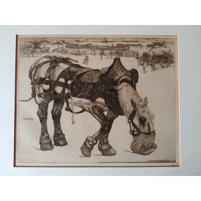 Dupont Pieter 1870-1911 - Paard met voederzak en Nijmegen in het verschiet