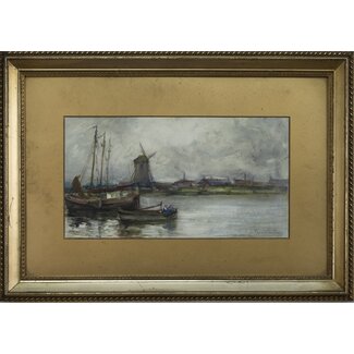 Edmonston agnes 1885-1921 Schotse Oude Maas vóór Dordrecht met de oever van Zwijndrecht