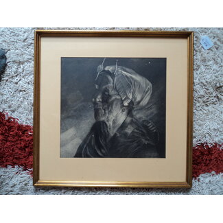 Gestel Dimmen 1881-1941 Ets - portret vrouw in klederdracht